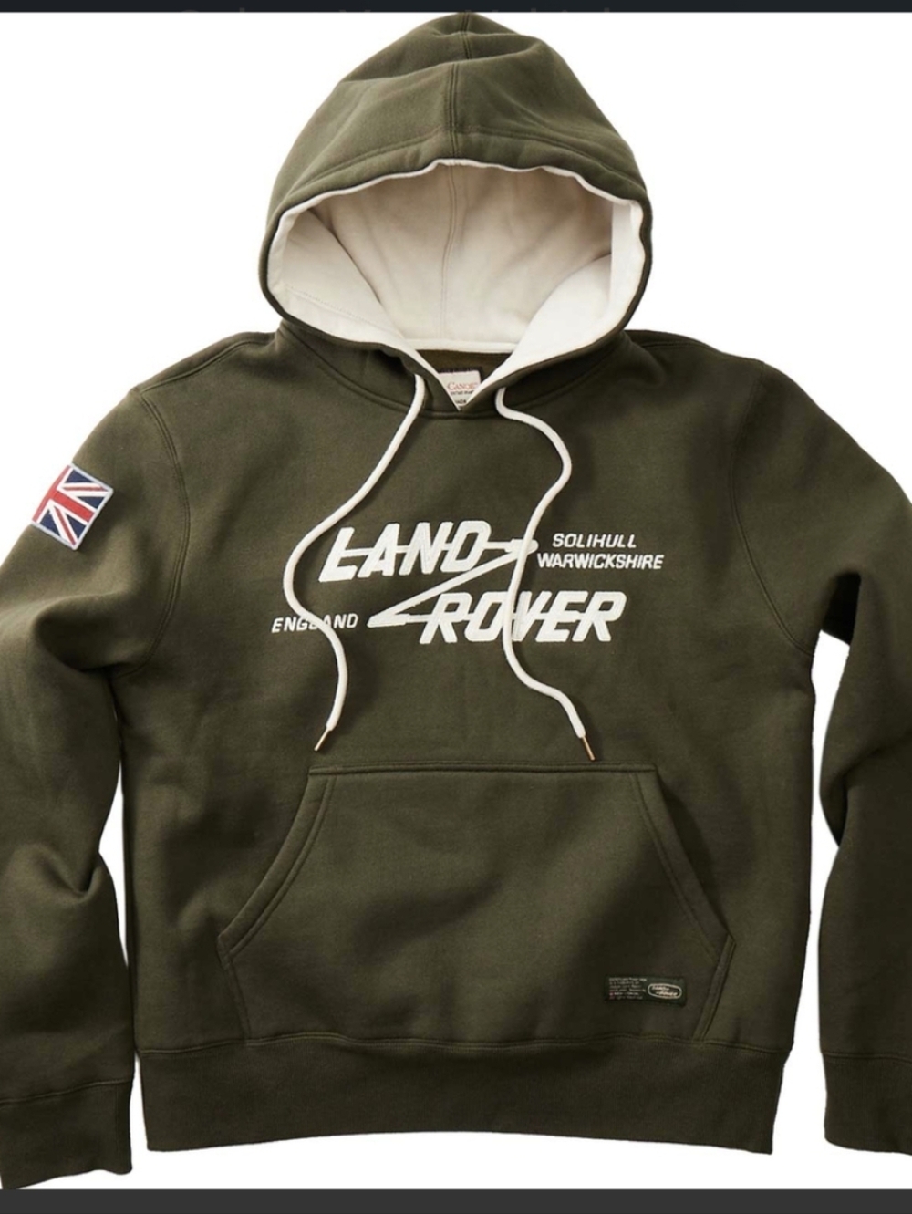 Land Rover Heritage Pullover Heavyweight Hoodie Bronze Green Sz L